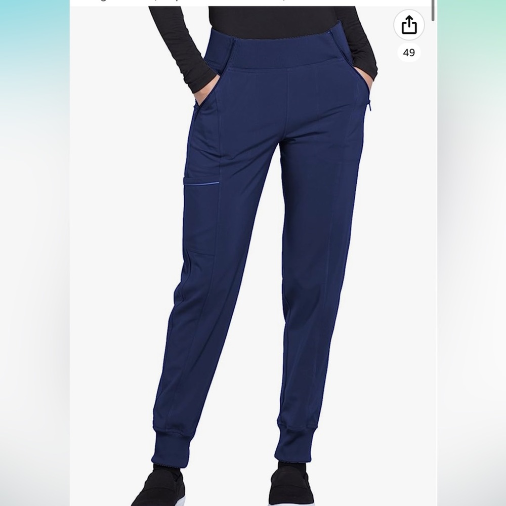 Cherokee Infinity Navy Jogger Scrub Bottoms - Size Large